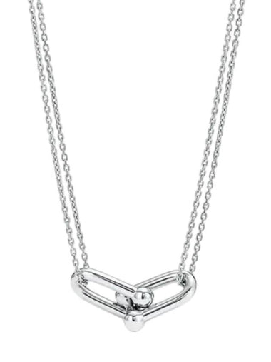 Double Link Pendant Necklace Silver - TIFFANY & CO. - BALAAN 1