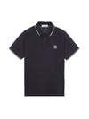 Stretch Cotton Pique Short Sleeve Polo Shirt Navy - STONE ISLAND - BALAAN 2