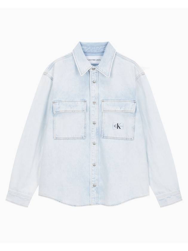 Jeans Relaxed Fit Denim Long Sleeve Shirt Light Blue - CALVIN KLEIN - BALAAN 1