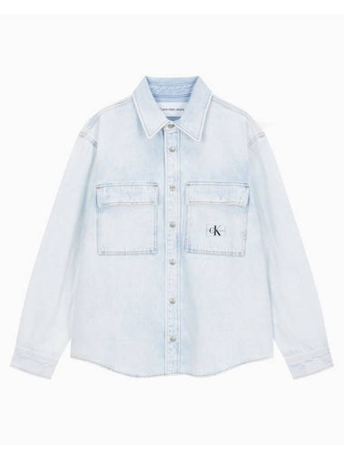 Jeans Relaxed Fit Denim Long Sleeve Shirt Light Blue - CALVIN KLEIN - BALAAN 1