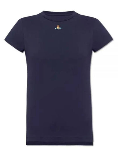 Embroided ORB Peru Short Sleeve T-Shirt Navy - VIVIENNE WESTWOOD - BALAAN 2