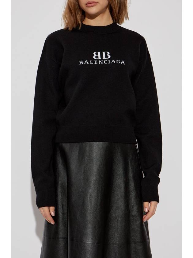 Balenciaga Sweater With Logo, Women's, Black - BALENCIAGA - BALAAN 3