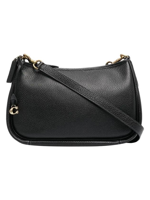 Carrie Soft Pebble Leather Shoulder Bag Black - COACH - BALAAN 1