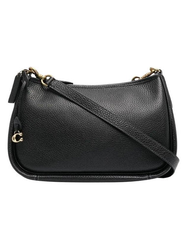 Carrie Soft Pebble Leather Shoulder Bag Black - COACH - BALAAN 1