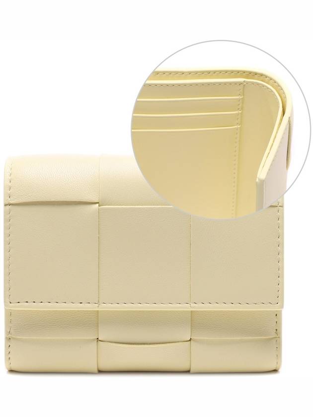 Cassette Tri-Fold Zipper Half Wallet Chamomile - BOTTEGA VENETA - BALAAN 3