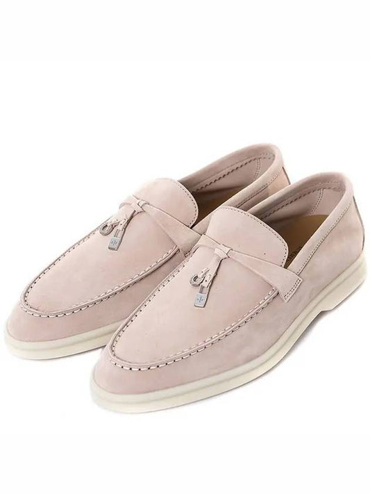 Summer Charms Walk Suede Loafers Pink - LORO PIANA - BALAAN.
