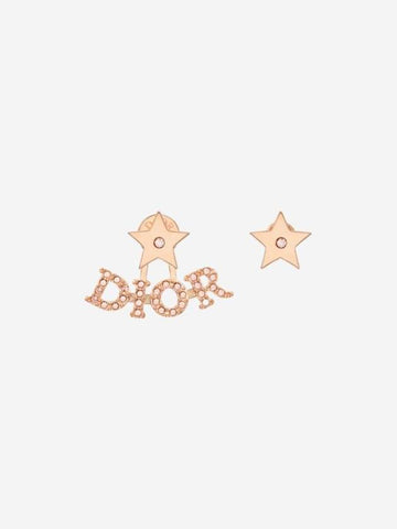 Revolution Star Detail Metal Earrings Rose Gold - DIOR - BALAAN 1