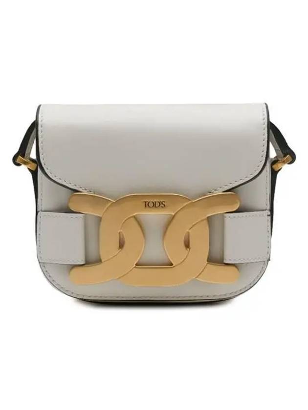 Women's Kate Logo Gold Leather Mini Cross Bag White - TOD'S - BALAAN.