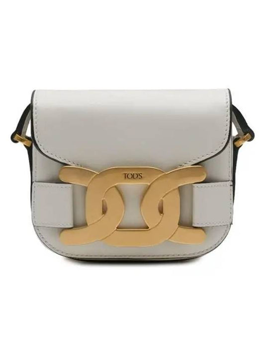 Women's Kate Logo Gold Leather Mini Cross Bag White - TOD'S - BALAAN 2