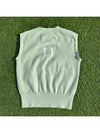 golf wear pastel mint knit golf vest field rounding look - LOLOALLOY - BALAAN 9