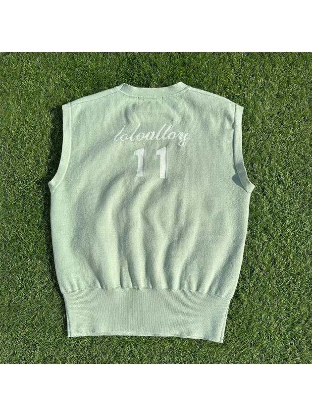 golf wear pastel mint knit golf vest field rounding look - LOLOALLOY - BALAAN 9