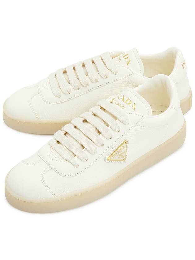 Leather Low Top Sneakers Ivory - PRADA - BALAAN 2