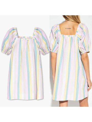 Striped mini dress STRIPE MINI DRESS F7980 - GANNI - BALAAN 1