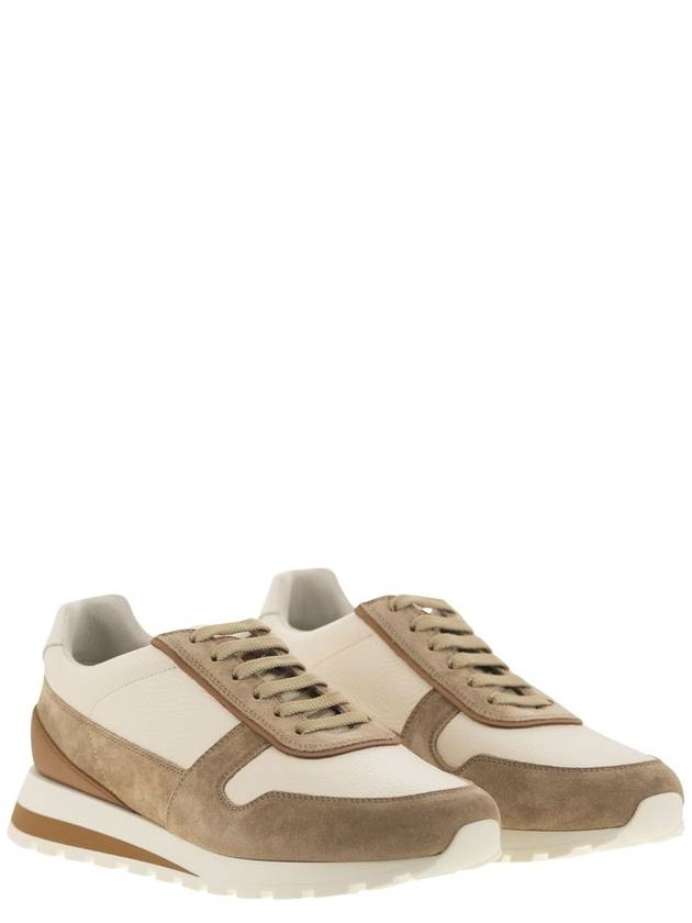 Suede Leather Low Top Sneakers Beige - BRUNELLO CUCINELLI - BALAAN 5