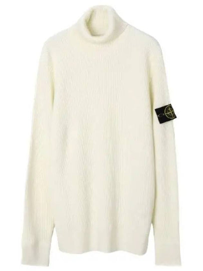 Men's Logo Patch Turtleneck White - STONE ISLAND - BALAAN 2