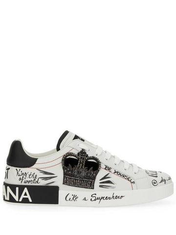 Dolce & Gabbana Leather "Portfino" Sneaker - DOLCE&GABBANA - BALAAN 1