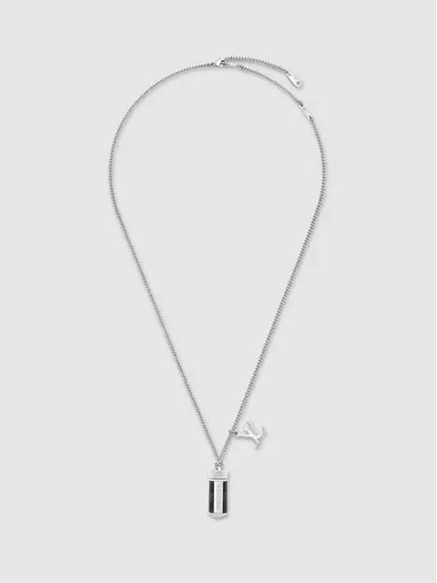 Men's Monogram Eclipse Charms Necklace Silver - LOUIS VUITTON - BALAAN 3