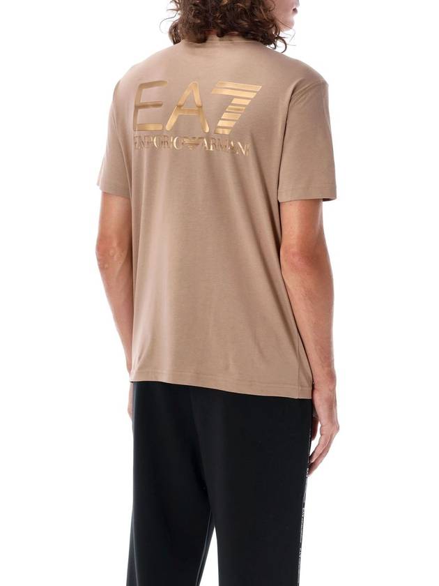 Logo series crew neck cotton short sleeve t shirt beige - EMPORIO ARMANI - BALAAN 3