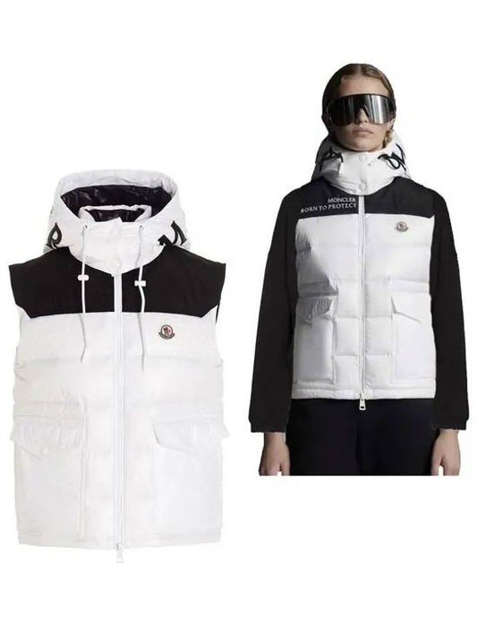 Women Ciboure Hoodie Padded Vest White - MONCLER - BALAAN 2