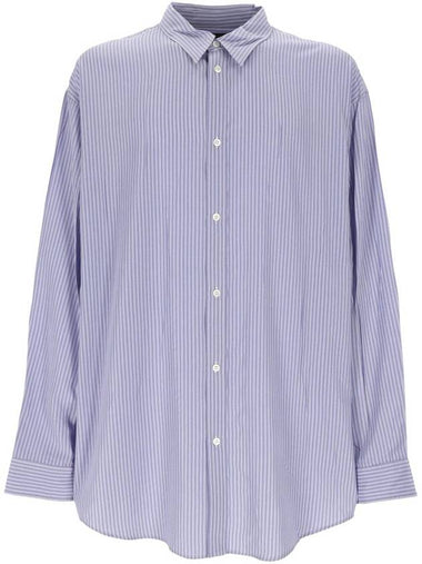 Fluid Long Sleeve Shirt Blue - BALENCIAGA - BALAAN 1