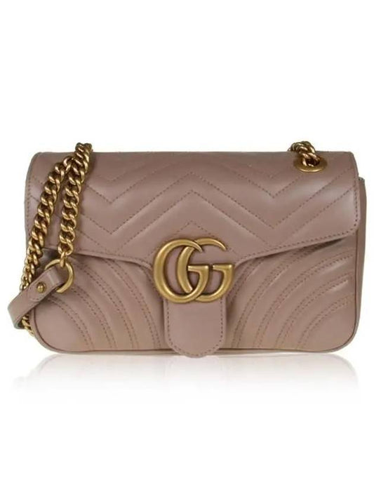 GG Marmont Nude Matelasse Small Shoulder Bag Pink - GUCCI - BALAAN.