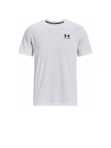 Men's UA Embroidered Logo Heavyweight Short Sleeve T Shirt White - UNDER ARMOUR - BALAAN 1