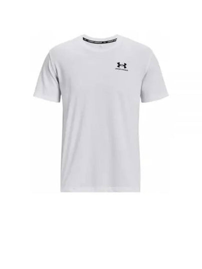 Men's UA Embroidered Logo Heavyweight Short Sleeve T Shirt White - UNDER ARMOUR - BALAAN 2