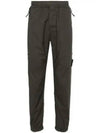 Logo Patch Tapered Cotton Track Pants Charcoal - STONE ISLAND - BALAAN 2