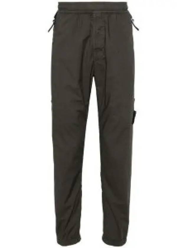 Logo Patch Tapered Cotton Track Pants Charcoal - STONE ISLAND - BALAAN 2