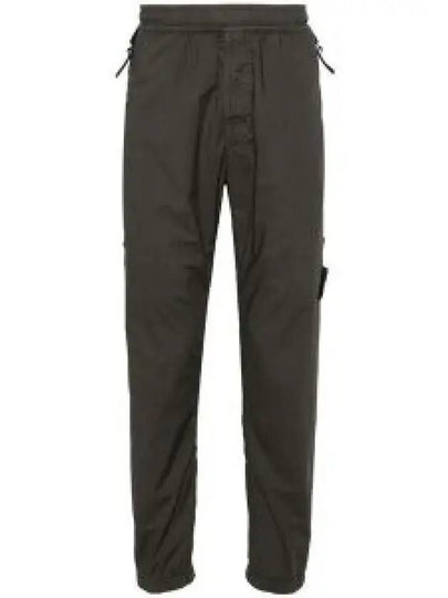 Logo Patch Tapered Cotton Track Pants Charcoal - STONE ISLAND - BALAAN 2