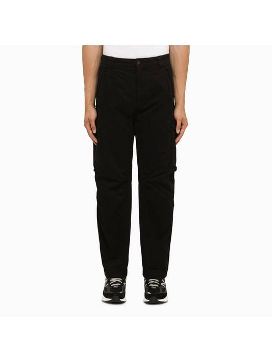 Stretch Sateen Cargo Straight Pants Black - CP COMPANY - BALAAN 2