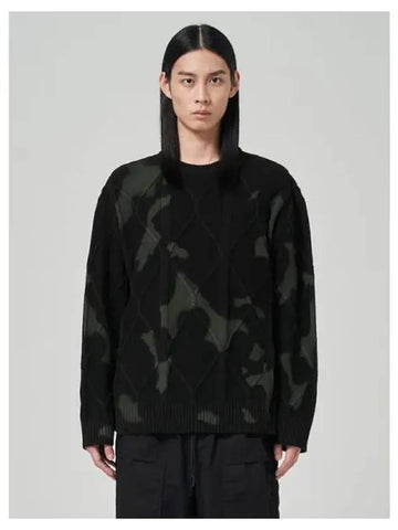 Twisted tissue camo print pullover knit sweater black domestic product GM0023112758957 - JUUN.J - BALAAN 1