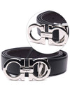 Reversible Gancini Leather Belt Black - SALVATORE FERRAGAMO - BALAAN 3