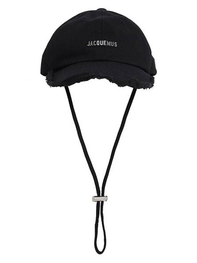 La Casquette Artichaut Fringe Metal Logo Ball Cap Black - JACQUEMUS - BALAAN 2