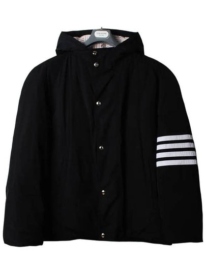 Football 4 Bar Poly Twill Parka Black - THOM BROWNE - BALAAN 2