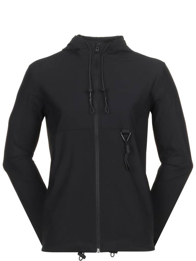 Quick Dry Performance Regular Fit Zip-Up Hoodie Black - HUGO BOSS - BALAAN 2