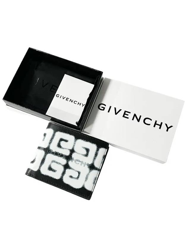 graffiti effect logo bifold wallet black - GIVENCHY - BALAAN.