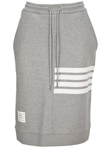 Women's Diagonal Stripe Loopback Skirt Gray - THOM BROWNE - BALAAN.