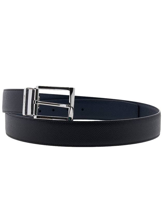 Men's Square Reversible Belt 67 9497 NERO ULTRAMARINE 0686658 - SALVATORE FERRAGAMO - BALAAN 2