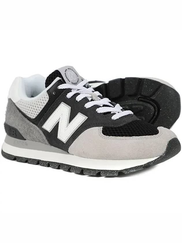 574 Rugged Low Top Sneakers Black Grey - NEW BALANCE - BALAAN 3