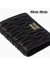 Matelasse Leather Half Wallet Black - MIU MIU - BALAAN 6