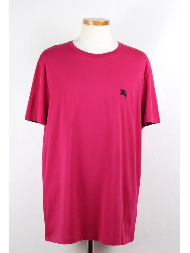 Embroidered Logo Short Sleeve Tee Pink XL - BURBERRY - BALAAN 1