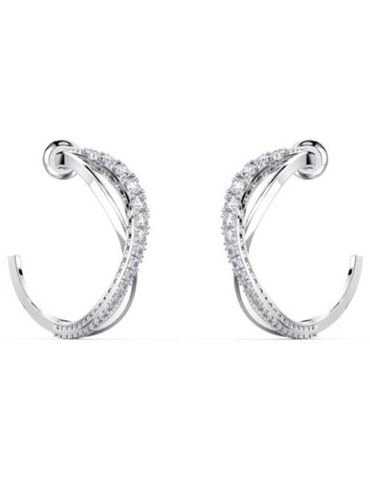 Twisted Hoop Earrings Silver - SWAROVSKI - BALAAN 1