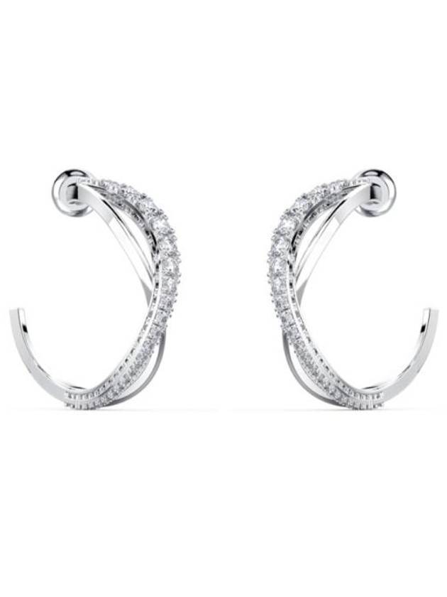 Twisted Hoop Earrings Silver - SWAROVSKI - BALAAN 1