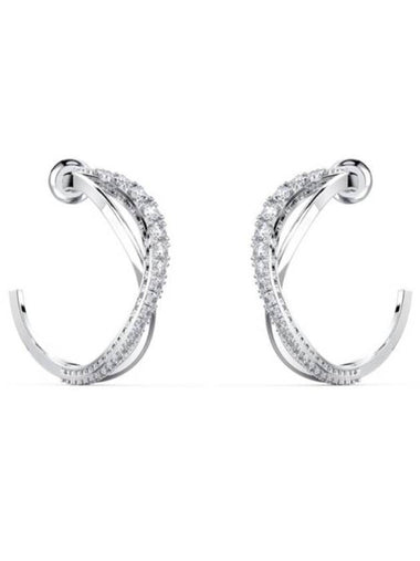 Twisted Hoop Earrings Silver - SWAROVSKI - BALAAN 1