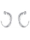 Twisted Hoop Earrings Silver - SWAROVSKI - BALAAN 1