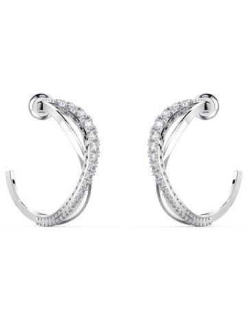 Twisted Hoop Earrings Silver - SWAROVSKI - BALAAN 1