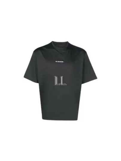 Logo Print Short Sleeve T-Shirt Black - JIL SANDER - BALAAN 2