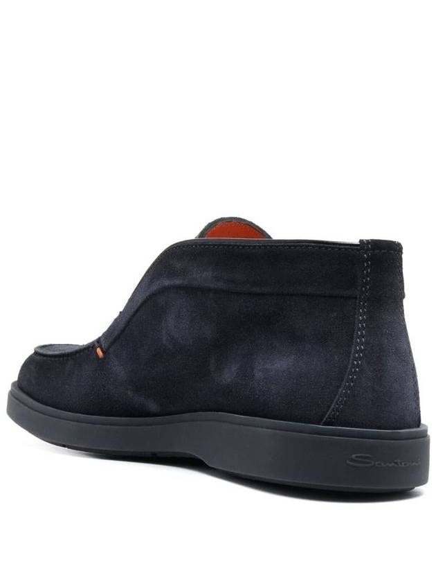 Santoni Moccasins In Blue Suede - SANTONI - BALAAN 3