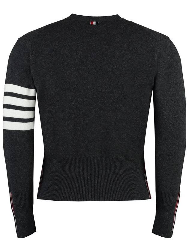 Men's Diagonal Classic Cashmere Cardigan Dark Grey - THOM BROWNE - BALAAN 3